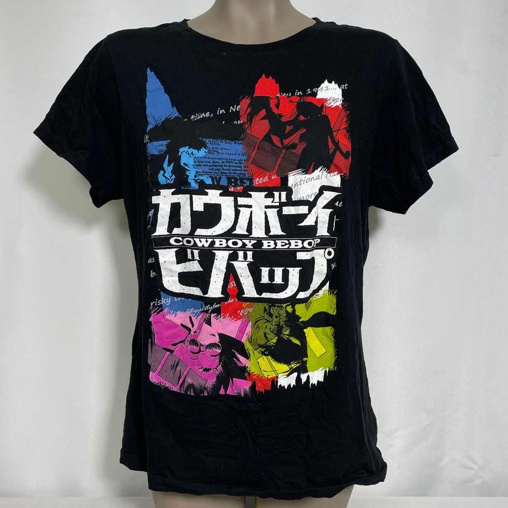 Cowboy Bebop Anime Funimation Sunrise Spike Faye Black T-Shirt Women's XL